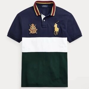 Men’s Polo Ralph Lauren Custom Slim Fit Big Pony Gold Crest Polo Shirt | Large